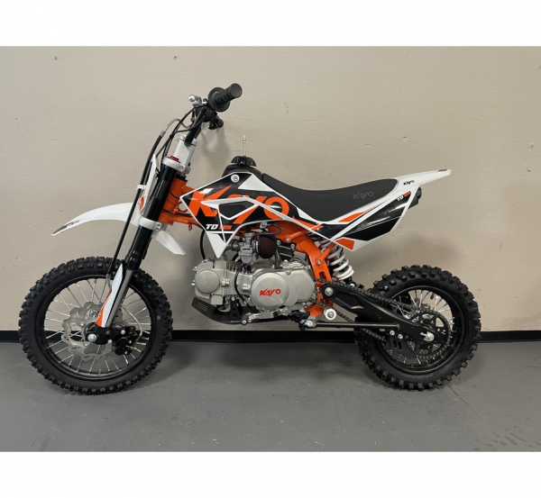 Kayo Dirtbike Kindermotocross TD125 mit 12/14“ Räder 4 Gang Schaltgetriebe
